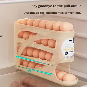 Hộp lưu trữ trứng lăn bốn lớp với công suất lớn và nhà bếp đa chức năng và đồ tạo tác gia dụng - Product Image 3