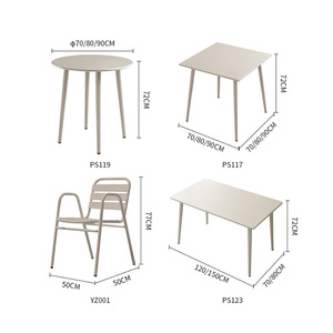 Set di Tavolo e Sedie da Esterno in Alluminio di Alta Qualità, Minimalista, Impermeabile e Resistente al Sole per Caffetterie/Bar - Product Image 6