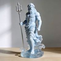 Statue en résine de Neptune et de Poséidon, taille personnalisable, pour bureau, maison, décoration intérieure et extérieure, grand format, jardin, forme carrée