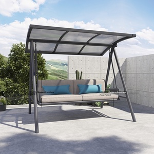 Columpio nórdico individual o doble para exteriores, silla <span class=keywords><strong>colgante</strong></span>, balancín de Metal para patio, Villa, hamaca alimentada por energía Solar con columpio Solar - Product Image 2