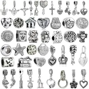 Fantástico charme grânulos personalizados talão pulseiras populares belo charme grânulos para jóias fazendo colar pulseiras atacado