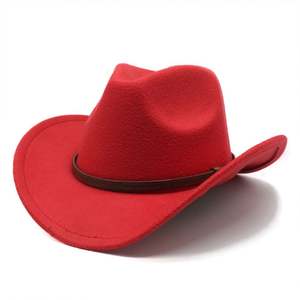 VW040 Nuevo Estilo Sombrero Vaquero Clásico de Fieltro de Lana con Ala Ancha Unisex, Sombreros Formales de Inglaterra - Product Image 1