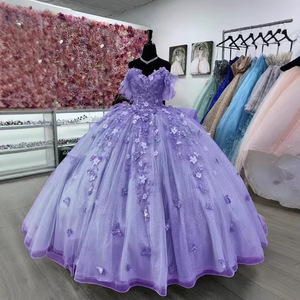 <span class=keywords><strong>Vestido</strong></span> <span class=keywords><strong>de</strong></span> Noche/Fiesta SWS008 Estilo Europeo Americano Tallas Grandes <span class=keywords><strong>de</strong></span> Tul Mini con Ilusión <span class=keywords><strong>de</strong></span> Hombros Caídos y Apliques 3D para Cumpleaños/Boda - Product Image 4