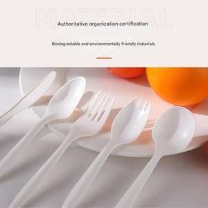 Vaisselle jetable biodégradable personnalisée en amidon de maïs, couteau, fourchette, cuillère de 15 cm (6 pouces) – Vente en gros - Product Image 4