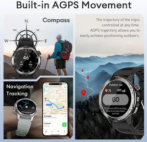 Montre connectée unisexe avec boîtier en alliage, 44-49 mm, étanche IP67, appels, fréquence cardiaque, oxygène sanguin, suivi du sommeil et de la forme physique, avec boîte - Product Image 4