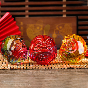 Adorno de cristal con cabeza de Bodhidharma, tallado en relieve, decoración del hogar, regalo para amigos - Product Image 3