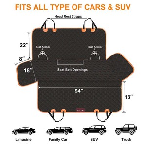 Durable Waterproof Anti-Slip Protective Luxury <b>Hammock</b> for Rear Bench Dog Car Seat Cover - Product Image 2