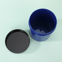 Pot cosmétique rond en PP bleu marine de 900g, grande capacité, pot en plastique avec couvercle noir, impression sérigraphique, logo personnalisé, emballage pour beurre corporel