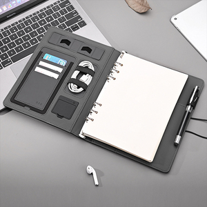 Organizador <span class=keywords><strong>de</strong></span> carpetas <span class=keywords><strong>de</strong></span> cartera <span class=keywords><strong>de</strong></span> cuero A5 con carga inalámbrica y soporte para teléfono y almohadilla - Product Image 5