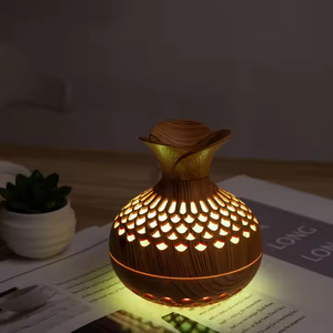 500ml grano de madera portátil ultrasónico inteligente Led habitación profesional hogar fragancia humidificador aire aceite esencial difusor de Aroma - Product Image 4