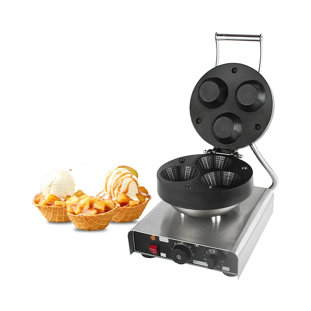 Waffle Bowl Maker Waffle Cup cono Maker con rivestimento antiaderente Ce Mini ciotole per gelato Waffle Bowl Maker per colazione