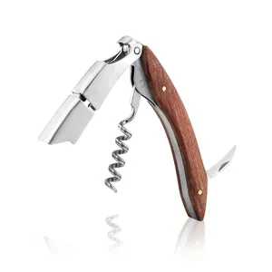 Newest Design 3 In 1 Corkscrew Wine Opener And Stainless Steel Corkscrew And Rose wood Wine Corkscrews And Wine Bottle Opener