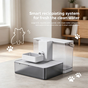 Bebedero Automático Ecológico <span class=keywords><strong>para</strong></span> Mascotas, Material ABS Blanco Esmerilado, Gran Capacidad, <span class=keywords><strong>para</strong></span> Gatos y Perros de Interior - Product Image 1