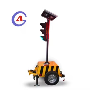 Feux de signalisation LED solaires portables personnalisables à quatre côtés, temporaires, sur roues, pour croisements, remorque directe - Product Image 3