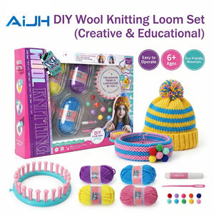 AiJH Kit de tissage DIY en laine, métier à tisser manuel, ensemble de tricot pour écharpes, chapeaux et bandeaux pour enfants - Product Image 1