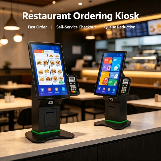 15.6 Inch ~27 Inch Self-service Kiosk Touch Screen Kiosk Terminal for Restaurant/ Hotel/ Retail Store/ Market Ordering & Payment