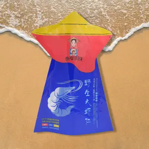 Custom Printed Dry Seafood Plastic Packaging Bag Special shape bag With Transparent Window