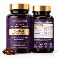 Suplemen Urolithin a OEM Grosir dengan NAD+ Resveratrol CoQ10 PQQ 5-in-1 Softgels Kapsul Softgels Urolithin a untuk Kesehatan