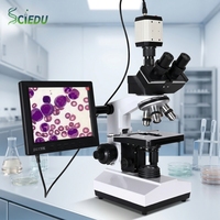 Microscope numérique SCIEDU AAMSDT01 avec résolution 1920x1080, écran LCD 8 pouces, source de lumière LED, pour l'éducation et l'industrie
