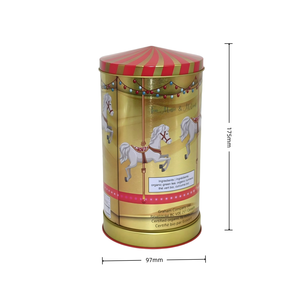 Caja de Almacenamiento de Bolsitas de Té en Forma de Cilindro, Impresa Flexográficamente y Lacada, de Hojalata, Apta para Alimentos, para Empaque de Regalos de Lujo Navideños - Product Image 3