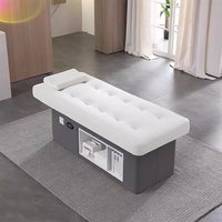 Table de massage électrique de luxe haut de gamme à 4 moteurs, pliable, en bois, avec éponge haute densité, design moderne, pour salon - Vente chaude
