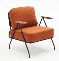 Fauteuil en tissu avec accents dorés et structure en acier inoxydable, ensemble de fauteuils pour la maison, le café, l'hôtel, le salon