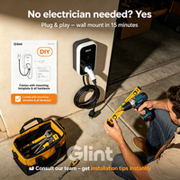 Glint OEM ODM Yeni 3.5/7KW Elektrikli Araç Şarj İstasyonu IP54 Duvara Monte/Sütun Tipi 32A Çıkışlı E-Araçlar için
