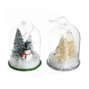 キューポラガラスドームディスプレイゴールドクリスマスツリーガラスカバー木製ベース装飾用クリスマスツリー