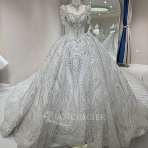 Jancember DW0149 Vestidos de Novia Cortos con Lentejuelas y Escote Imperio - Product Image 1