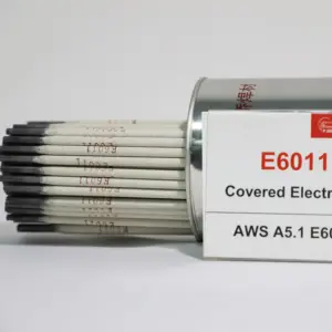 Aws-electrodo de soldadura e6011, electrodo de alta calidad con puente de fábrica, 65 años de garantía