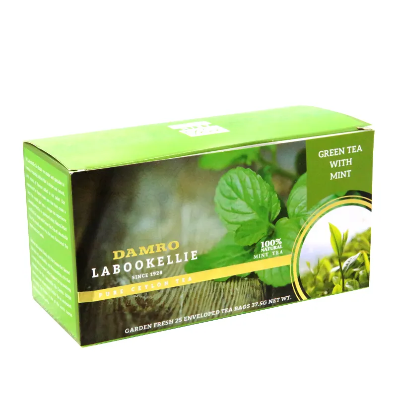 Boîtes à thé écologiques pliables en carton, emballage pour sachets de thé, vente en gros, 100 pièces