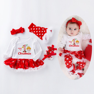 Produttore di vestiti per bambini Set di vestiti per neonati a maniche lunghe di natale per ragazze - Product Image 1
