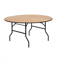 Table de banquet pliante moderne pour l'extérieur, tables rectangulaires et rondes en bois pour les mariages, les hôtels, les événements, vente en gros