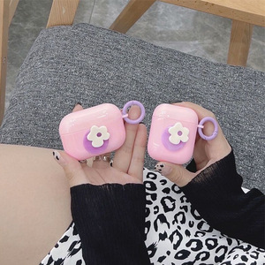 Korean-style fresh 3D purple and white floral shockproof earphone case with <b>ring</b> buckle compatible with for AirPods1/<b>2</b>/3/4/<b>Pro</b> <b>2</b> - Product Image 6