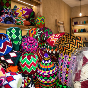 Panier artisanal en bambou tressé fait main, écologique, avec doublure en paille, motifs géométriques colorés, art populaire, matériaux naturels pour la maison - Product Image 6