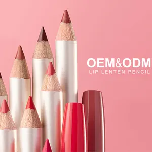 Grosir Natural Crayon Creamy 6 Buah Lip Liner Pens Set Kustom Lip Contour Label Pribadi Kualitas Tinggi Velvet Lip Liner