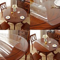 Napperon rond Transparent étanche à l'huile, napperon rond Non lavable en PVC PU pour la maison