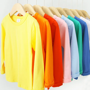 Großhandel 100% reine Baumwolle Herren T-Shirt Solid Multi-Color Langarm Casual Bottom ing Shirt für Kinder und Jugendliche - Product Image 1