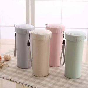 Mug à café en plastique à double paroi réutilisable avec logo personnalisé, cadeau promotionnel, bouteille d'eau - Product Image 4