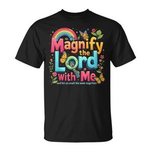 Camiseta cristiana Magnify The Lord de manga corta con cuello redondo, estampado digital, unisex juvenil, regalo para la iglesia - Product Image 1