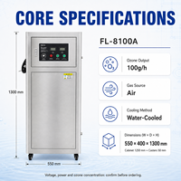 Mesin Generator Ozon Sumber Oksigen Berpendingin Air Industri 100g untuk Pengolahan Air Industri dengan Sistem Konsentrasi Tinggi