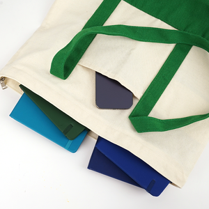 Hot Sale Customized Printed Logo Reusable Color Splicing <strong>Large</strong> Capacity Cotton <strong>Canvas</strong> Shopping Tote <strong>Bag</strong> with Monogramming - Product Image 4