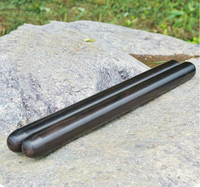 Baguettes de tambour chinoises pour la danse du lion, baguettes de tambour en bois massif - Ébène noir