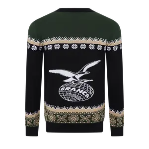 Nanteng Custom Logo Supply Cotton Fashion Long Sleeve Crew Neck Knitting Men Ugly Christmas Pullover Sweater