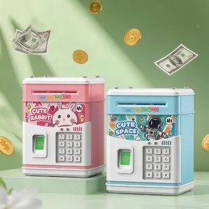 Hucha infantil <span class=keywords><strong>de</strong></span> plástico con sensor <span class=keywords><strong>de</strong></span> huellas dactilares simulado, <span class=keywords><strong>caja</strong></span> ATM <span class=keywords><strong>de</strong></span> dibujos animados con contraseña y enrollamiento automático <span class=keywords><strong>de</strong></span> dinero, transfronteriza - Product Image 3