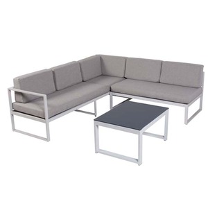 Leisure Modern Aluminum Frame L-Shaped <b>Corner</b> Set With Cushions for Outdoor Use in Garden Patio Courtyard Park & Hotel - Product Image 2