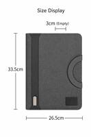 Libreta Multifunción A4 al por Mayor con Luz LED, Batería Externa de 8000mAh, Carga Inalámbrica, Estilo Portafolio de Cuero PU Duradero con Cremallera