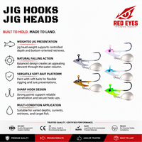 Échantillon Gratuit Hameçon à Tête Plombée en Forme de Poisson à Yeux Rouges, Anti-Dérapant, Réaliste, Vente en Gros, Leurre de Pêche pour Truite et Brochet en Rivière et Ruisseau