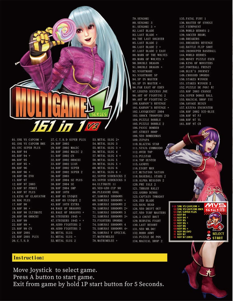 Guangzhou Funzone SNK Neo Geo MVS 161-in-1 JAMMA Multigame