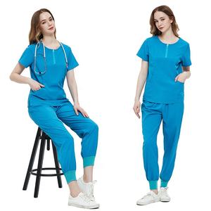 Set di Uniformi Sanitarie per Uomo a Prezzo All'Ingrosso, Impermeabili, Manica Corta, Unisex, Bianche e Rosa Acceso - Product Image 1